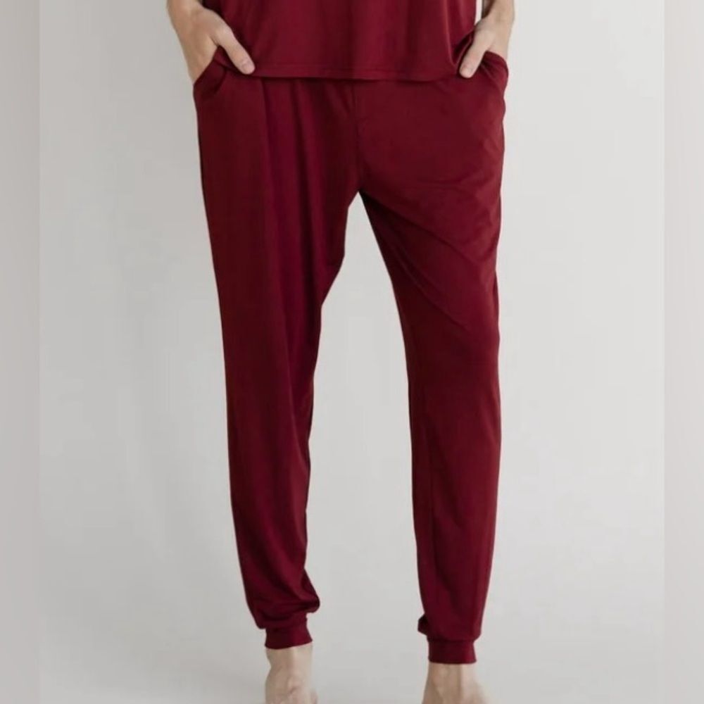 Cozy Earth Men’s Stretch Knit Bamboo Pajama Jogger Pomegranate XXXL NWT New Luxu